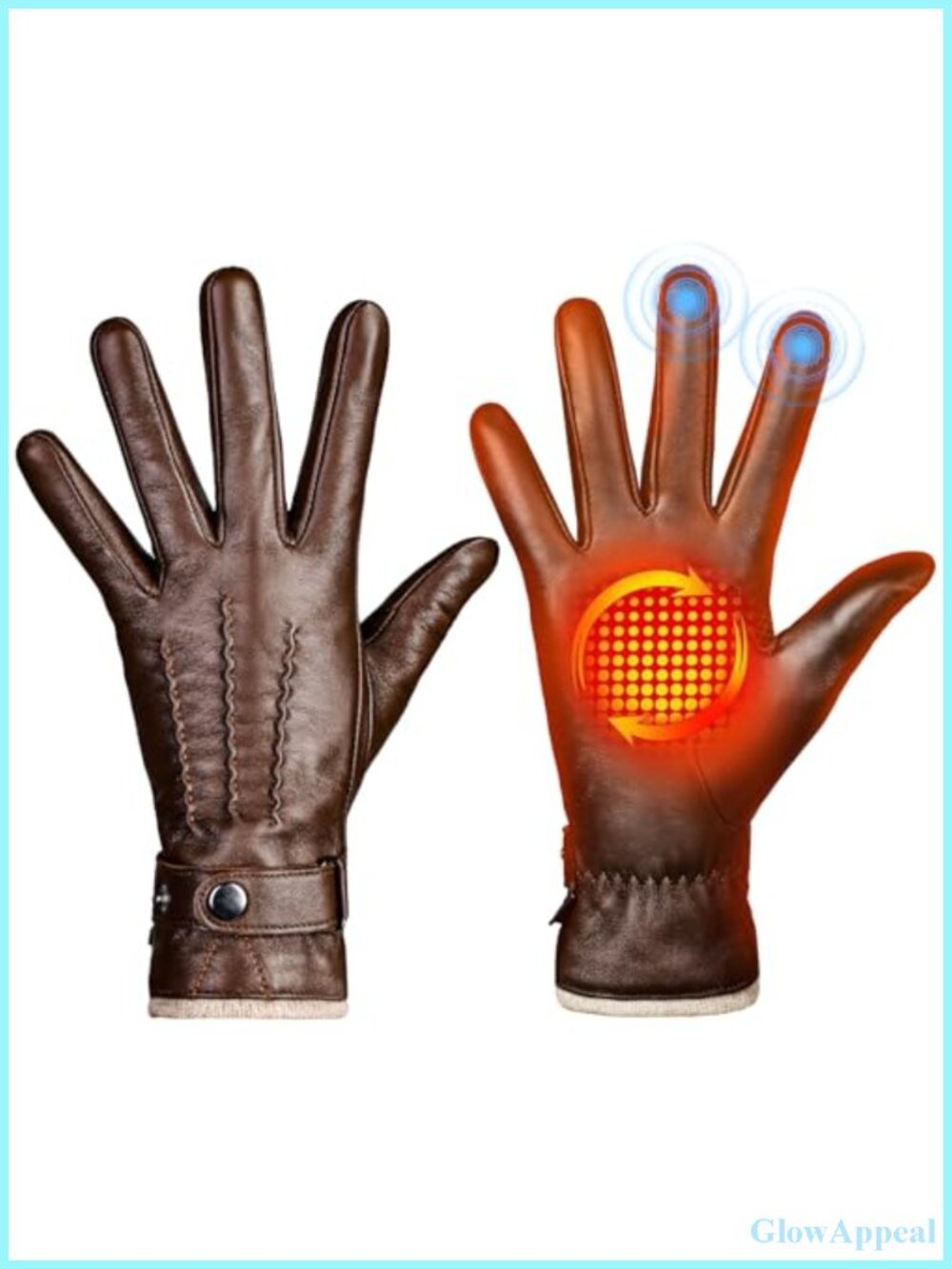 Women's Genuine Sheepskin Leather Touchscreen Gloves with Cashmere Lining